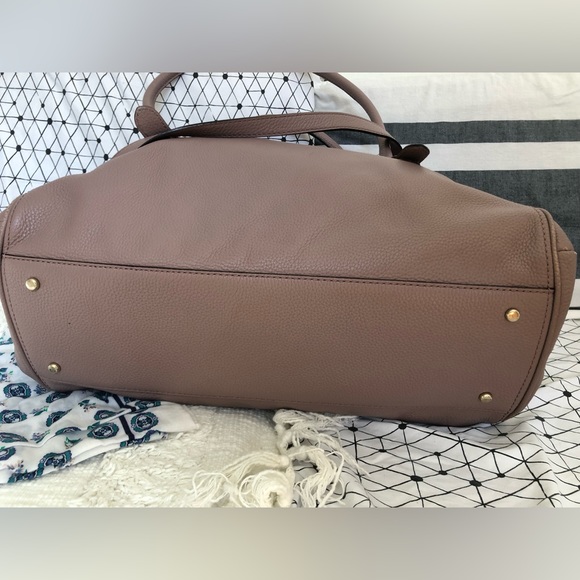 KATE SPADE - unique hard to find solid lavender leather weekender bag - LIKE NEW - Picture 11 of 16